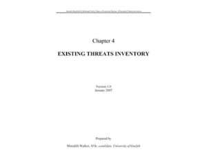 Cover of Watershed Characterization – Chapter 4 – Existing Threats Inventory