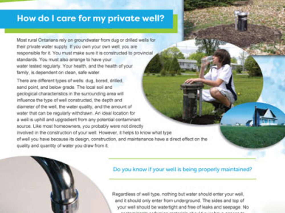 A photo of cover of private wells fact sheet.