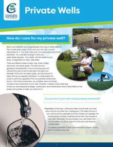 A photo of cover of private wells fact sheet.